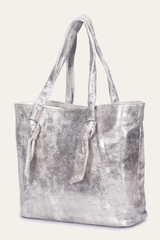 Women's Nora Knotted Tote Bag - Cream Metallic