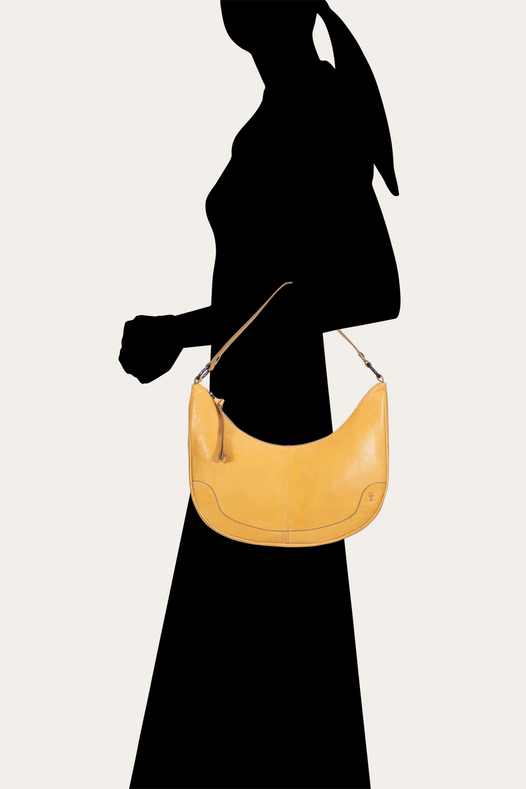 Women's Melissa Crescent Hobo Handbag - Mustard