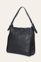 Women's Black Carla Studded Hobo Handbag - Black