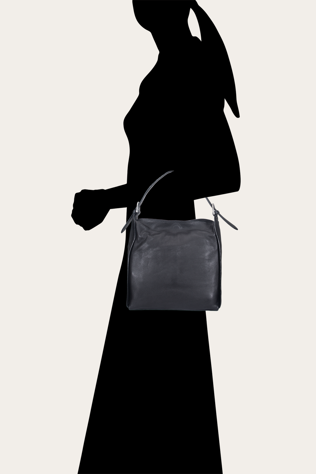 Women's Black Carla Studded Hobo Handbag - Black