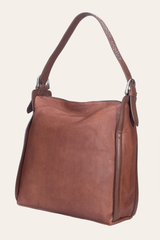 Women's Cognac Carla Studded Hobo Handbag - Cognac