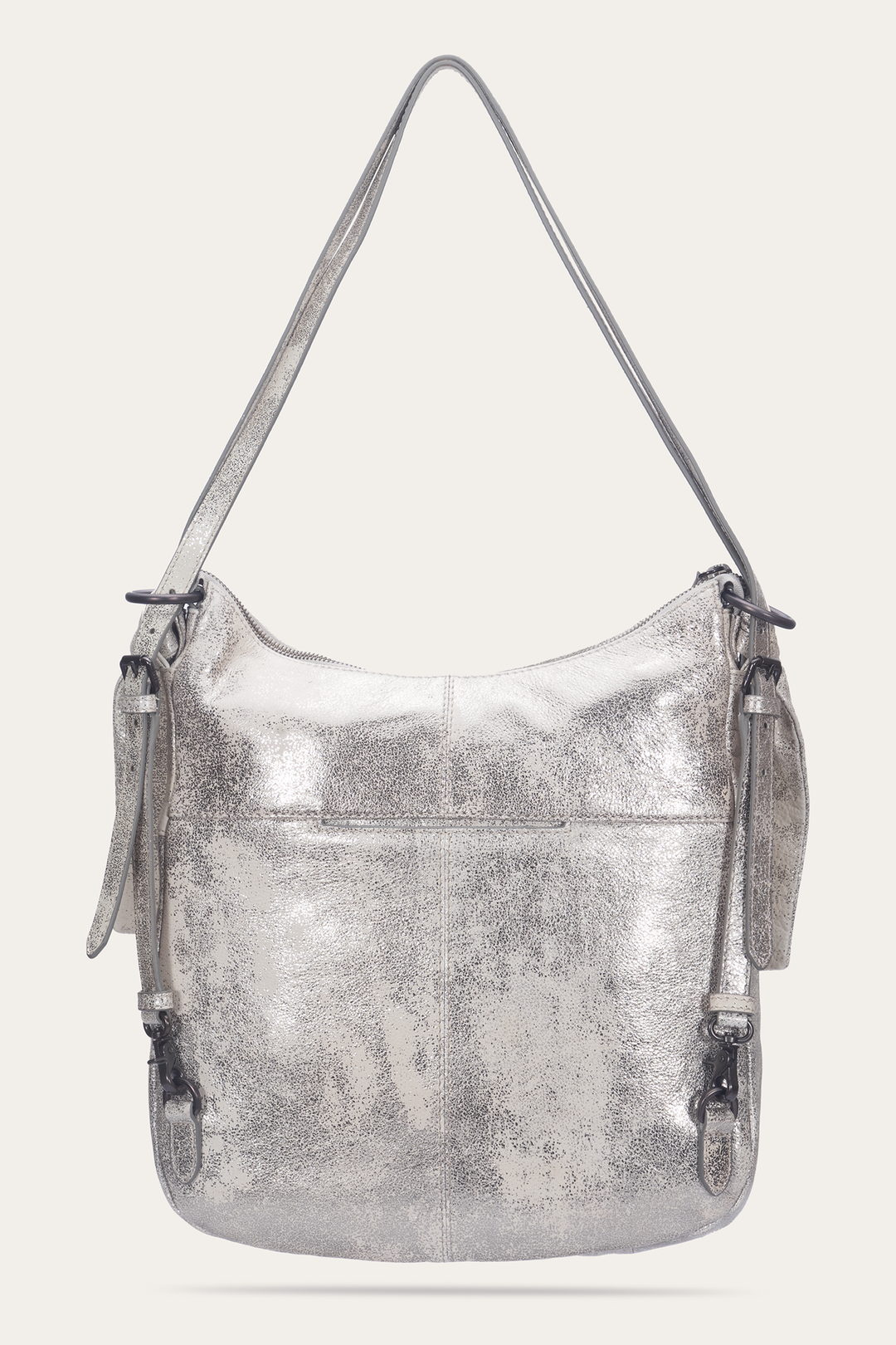 Women's Nora Backpack Hobo Handbag - Cream Metallic