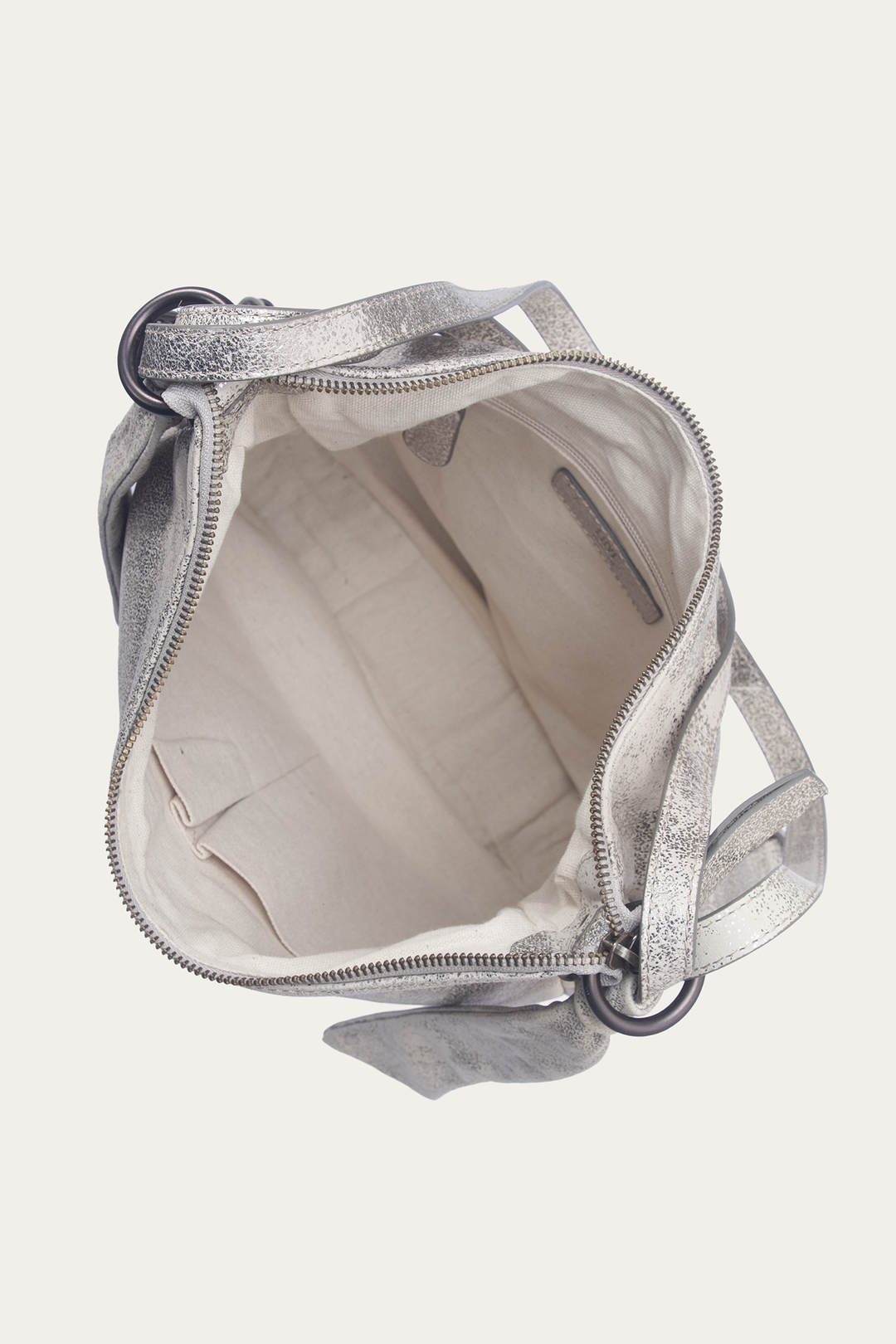 Women's Nora Backpack Hobo Handbag - Cream Metallic