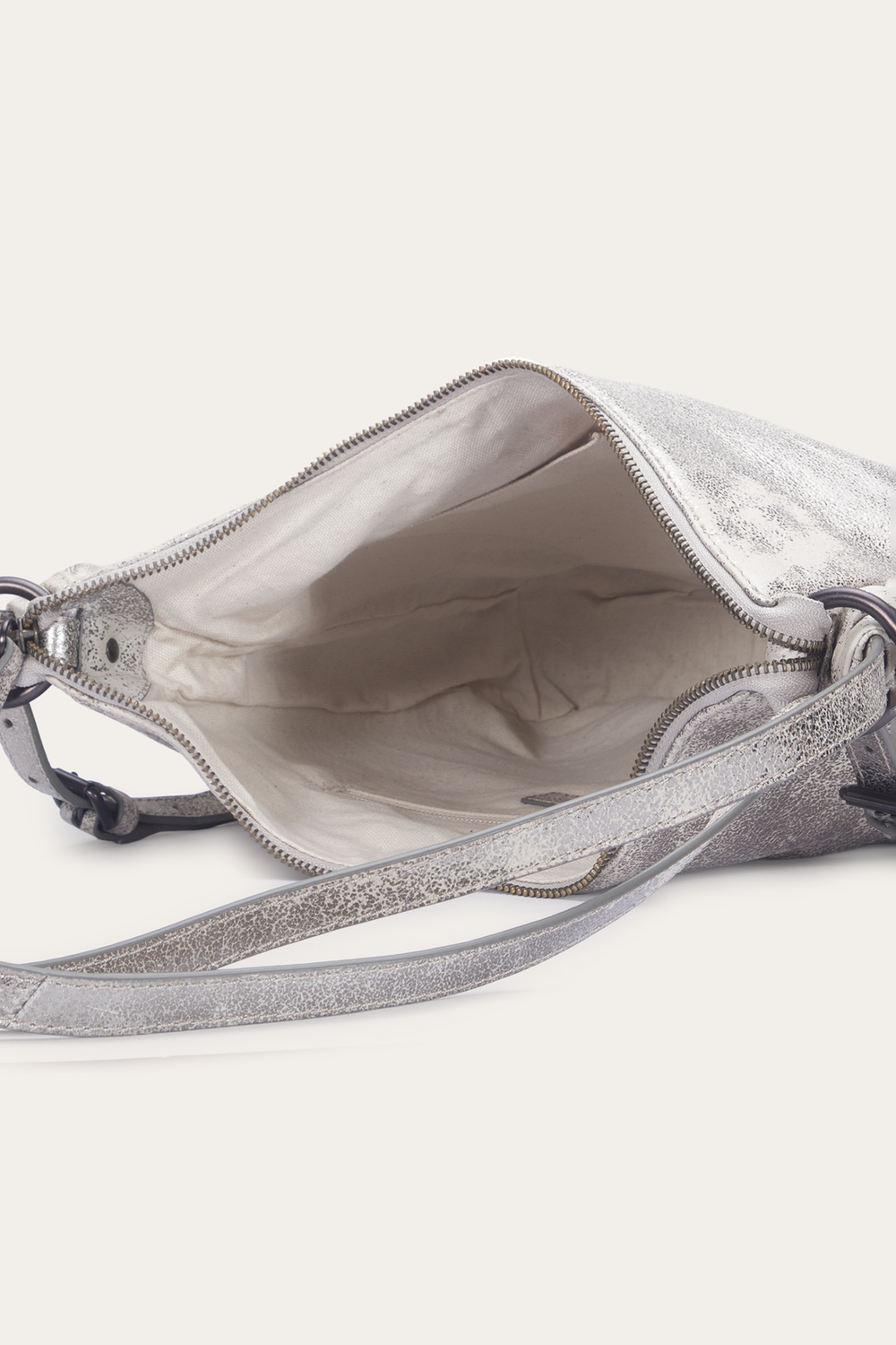 Women's Nora Backpack Hobo Handbag - Cream Metallic