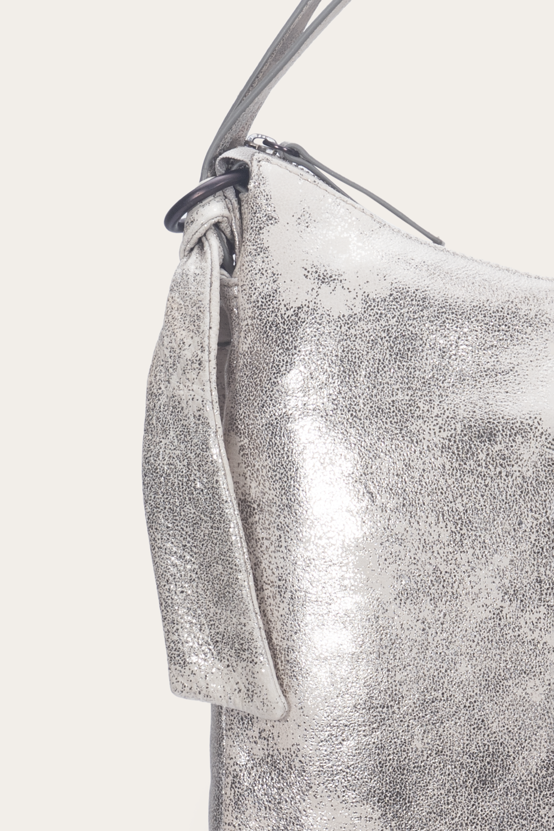 Women's Nora Backpack Hobo Handbag - Cream Metallic