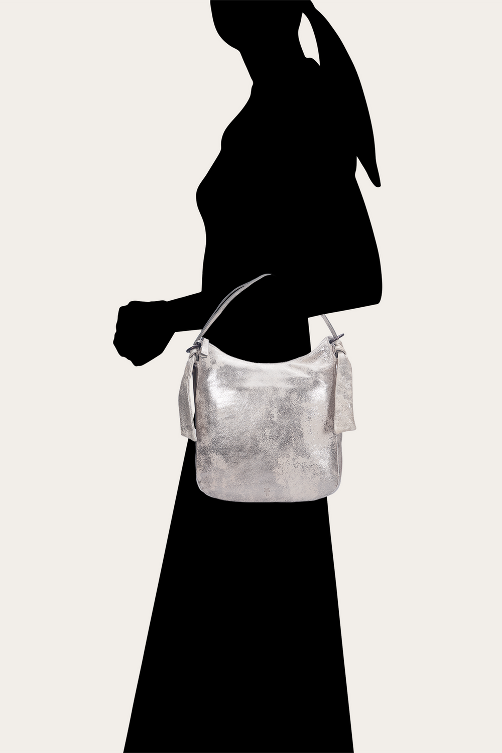Women's Nora Backpack Hobo Handbag - Cream Metallic