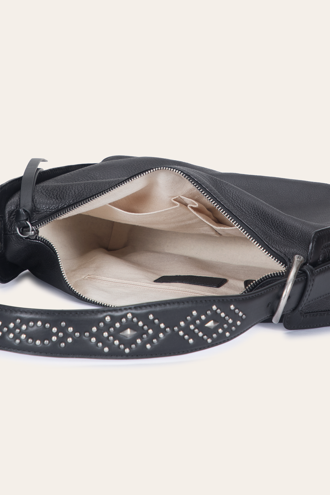 Women's Black Carla Studded Shoulder Bag - Black