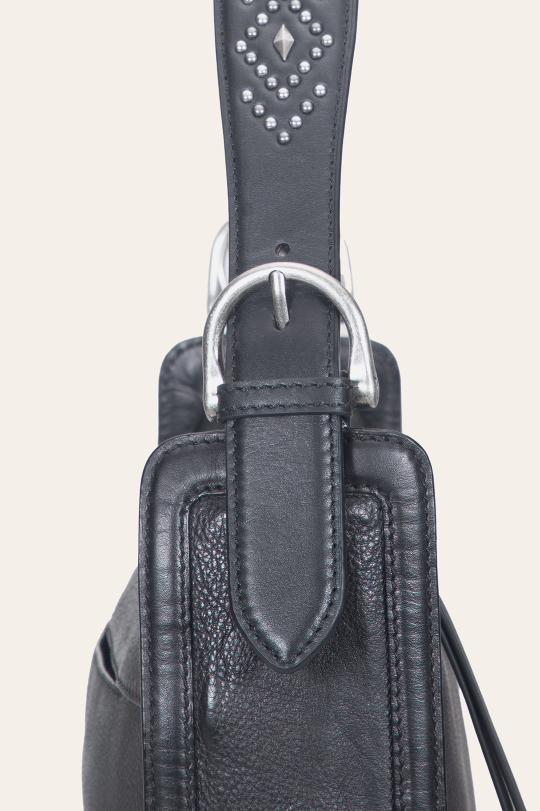Women's Black Carla Studded Shoulder Bag - Black