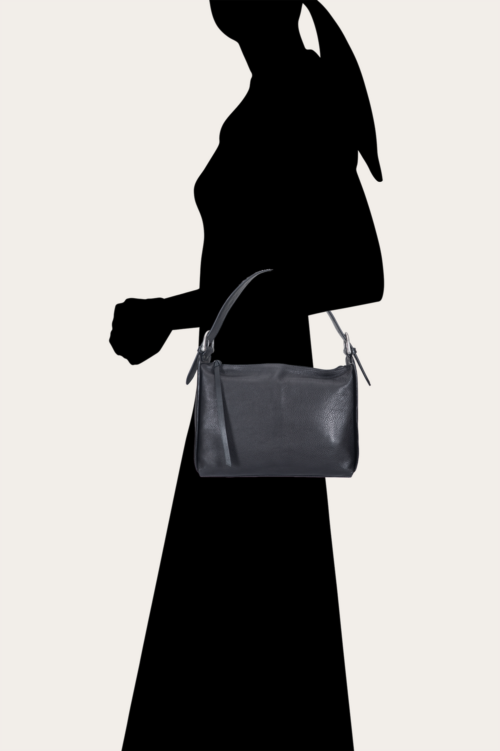 Women's Black Carla Studded Shoulder Bag - Black