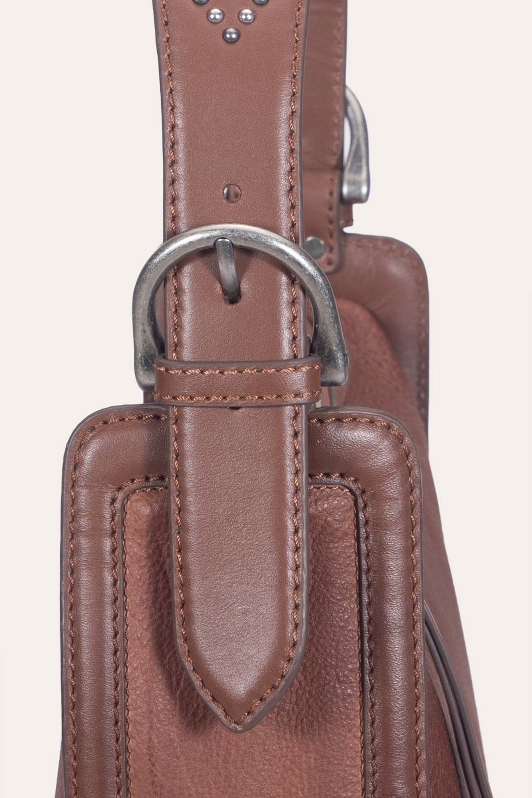 Women's Cognac Carla Studded Shoulder Bag - Cognac