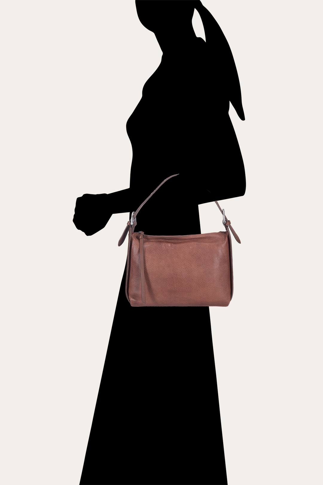 Women's Cognac Carla Studded Shoulder Bag - Cognac