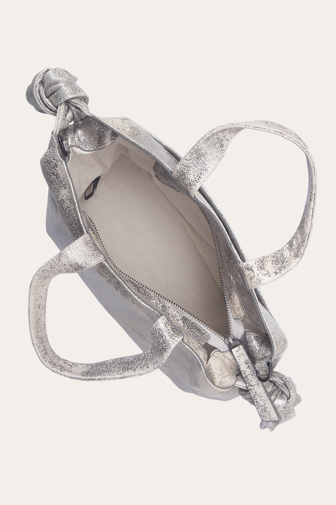 Women's Nora Satchel Handbag - Cream Metallic