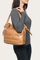 Nora Knotted Hobo in Beige - Beige