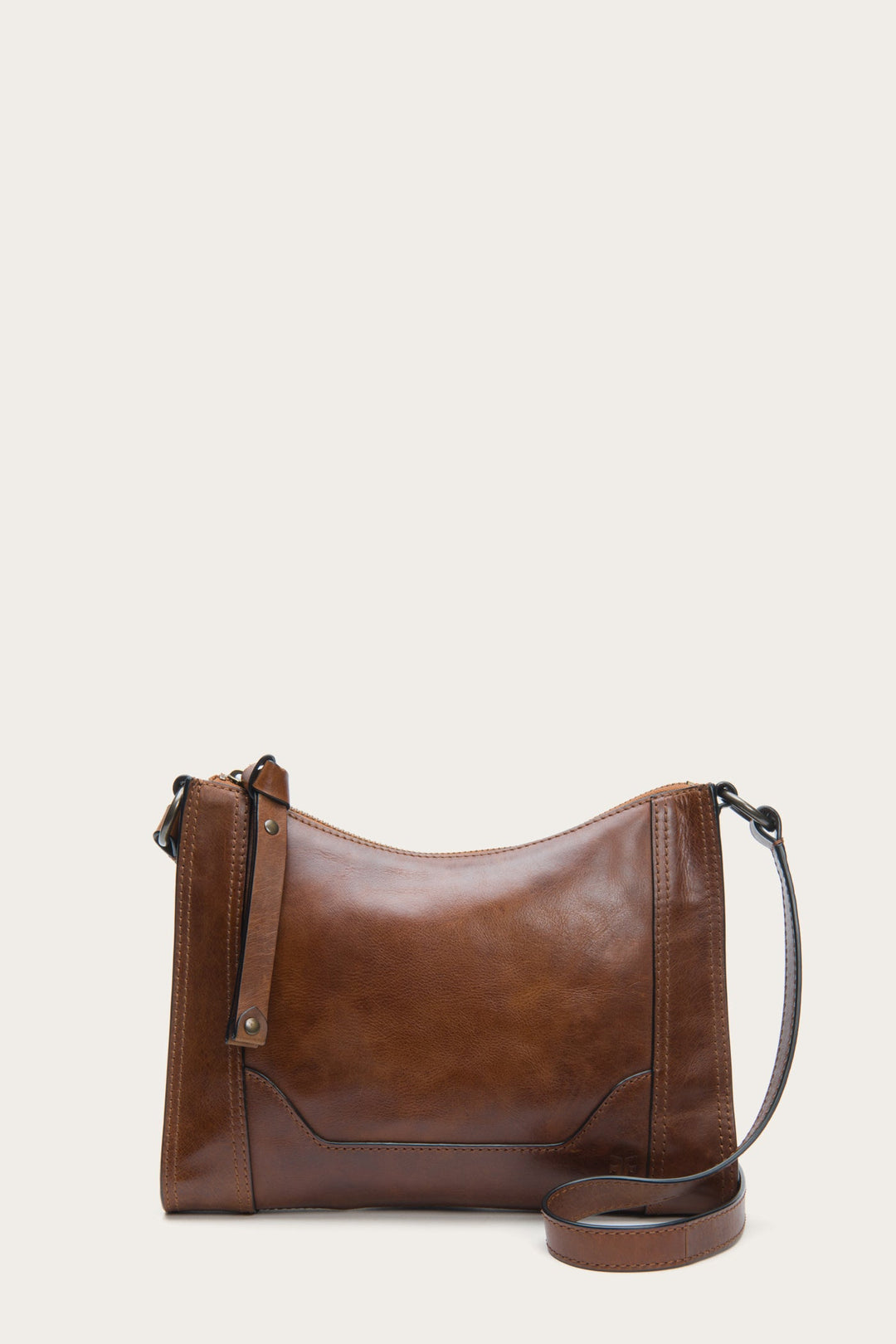 Melissa Cognac Zip Crossbody - Cognac