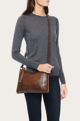 Melissa Cognac Zip Crossbody - Cognac