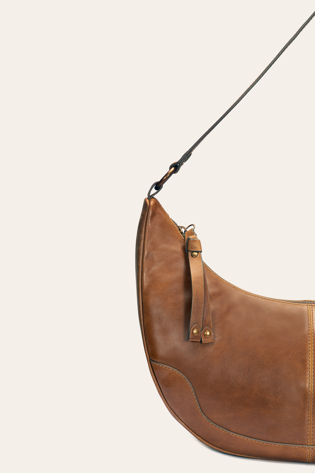 Melissa Cognac Crescent Hobo - Cognac