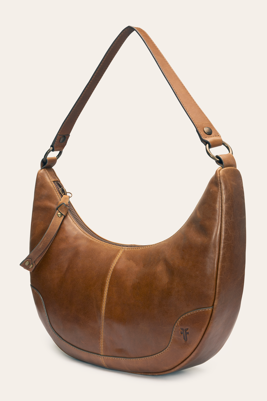 Melissa Cognac Crescent Hobo - Cognac
