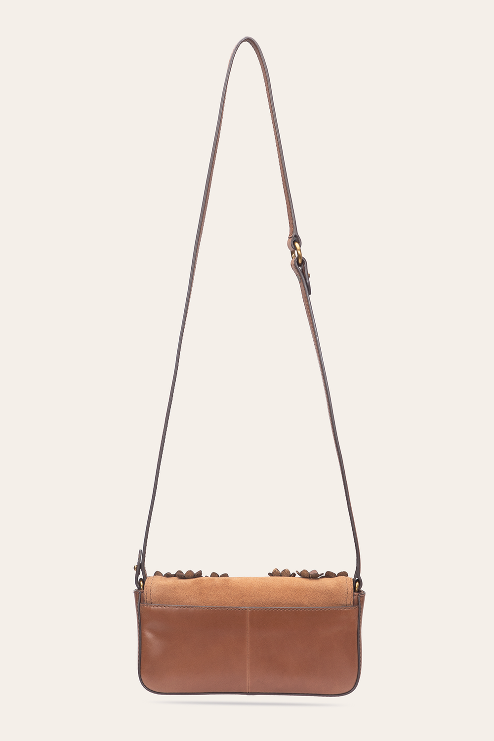 Cognac Melissa Floral Convertible Mini Flap - Cognac