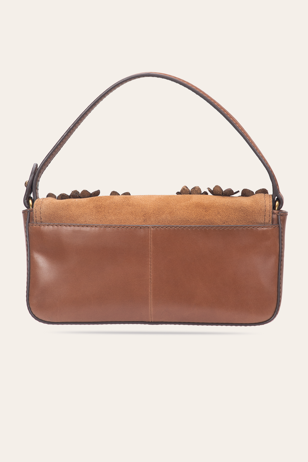 Cognac Melissa Floral Convertible Mini Flap - Cognac