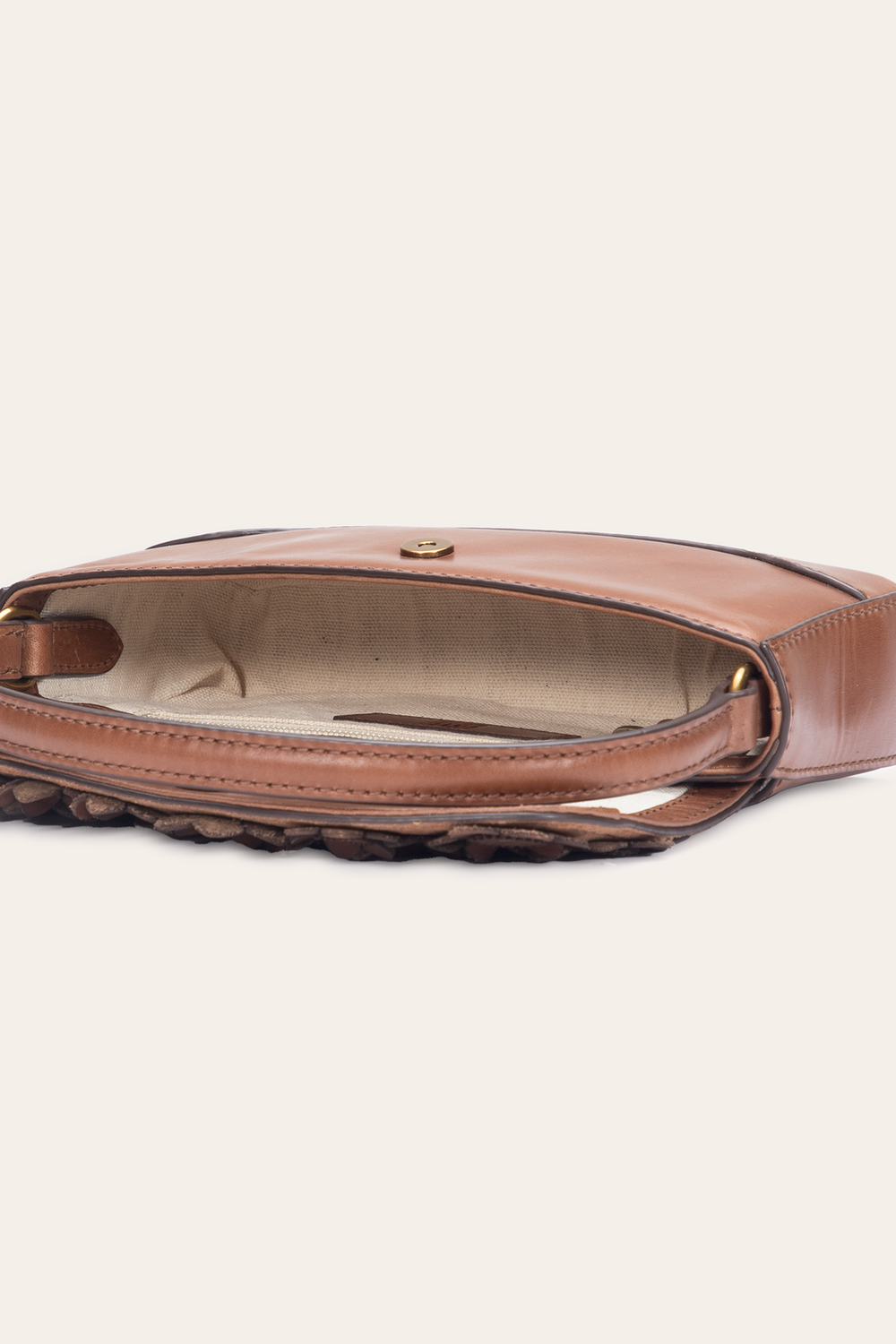 Cognac Melissa Floral Convertible Mini Flap - Cognac