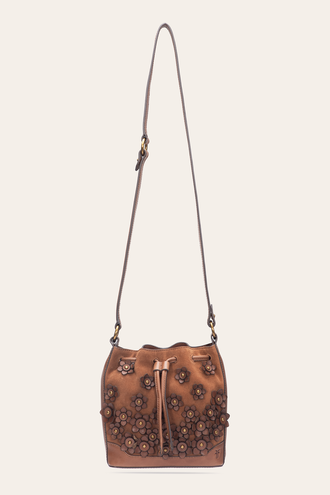 Cognac Melissa Floral Convertible Bucket - Cognac