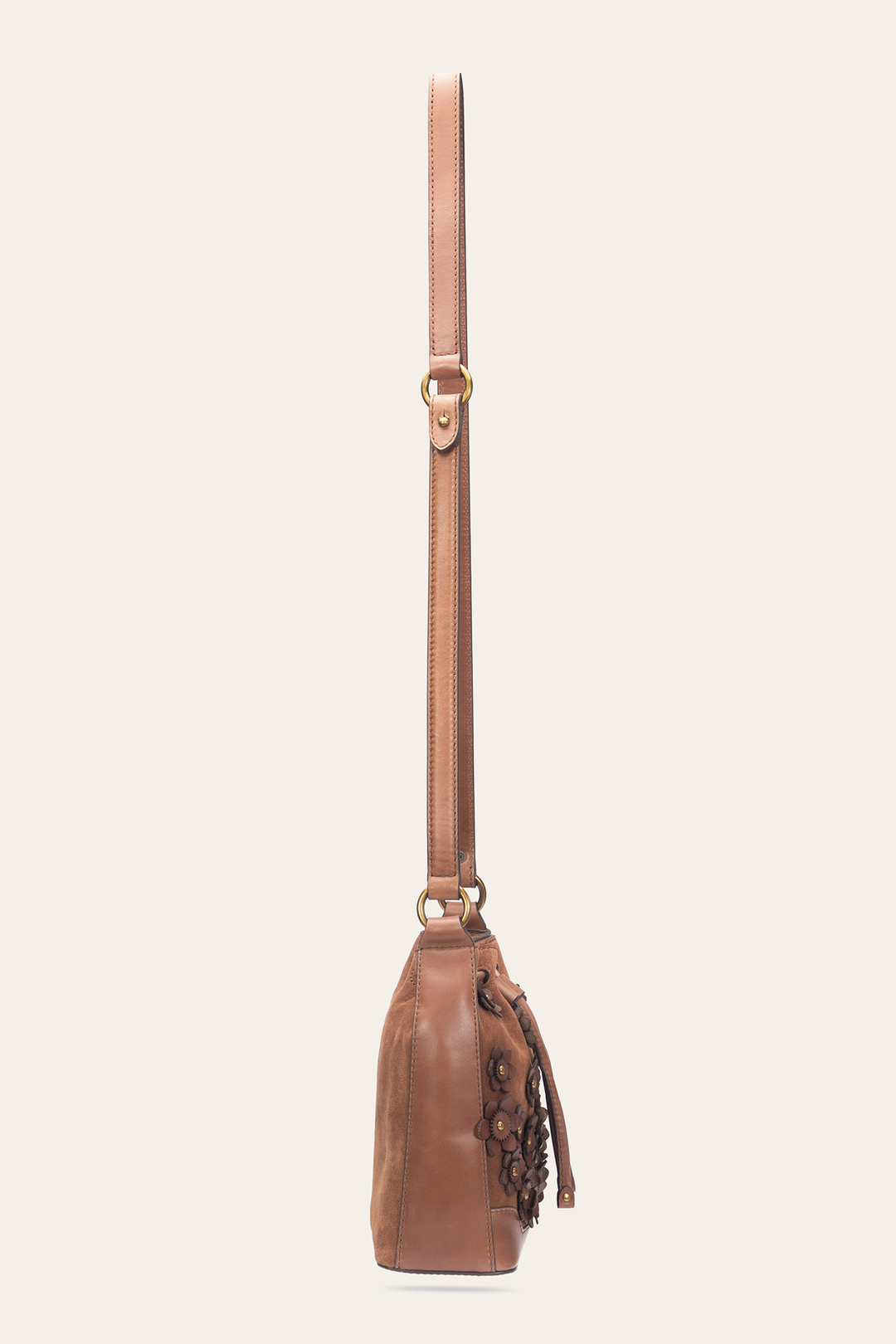 Cognac Melissa Floral Convertible Bucket - Cognac