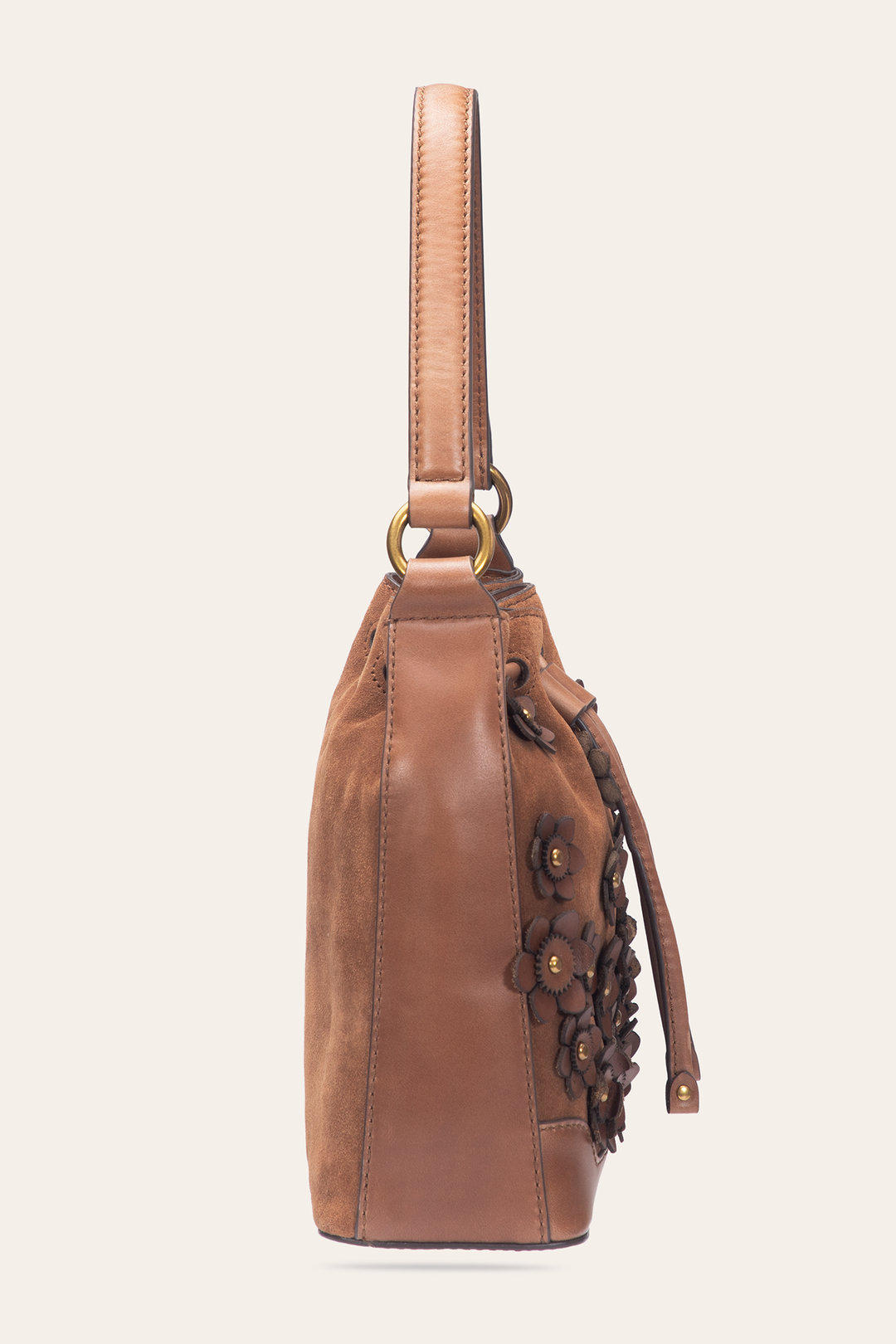 Cognac Melissa Floral Convertible Bucket - Cognac