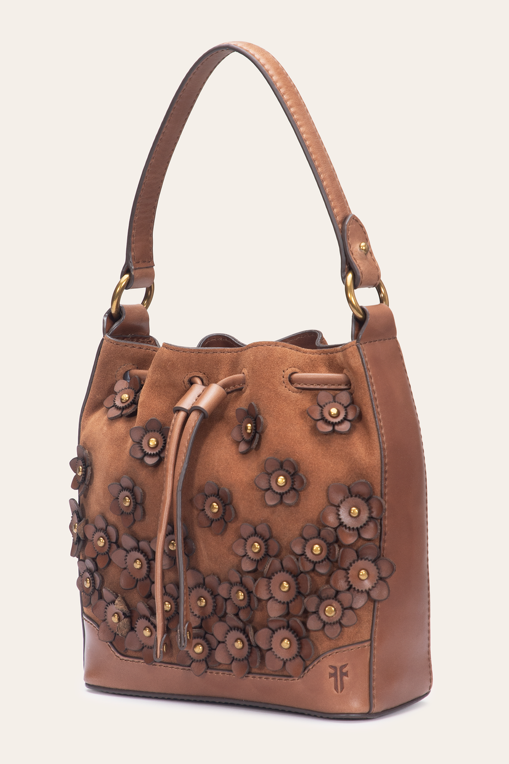 Cognac Melissa Floral Convertible Bucket - Cognac