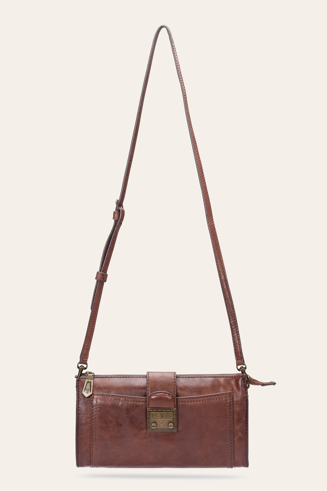 Alex Cognac Crossbody Clutch - Cognac