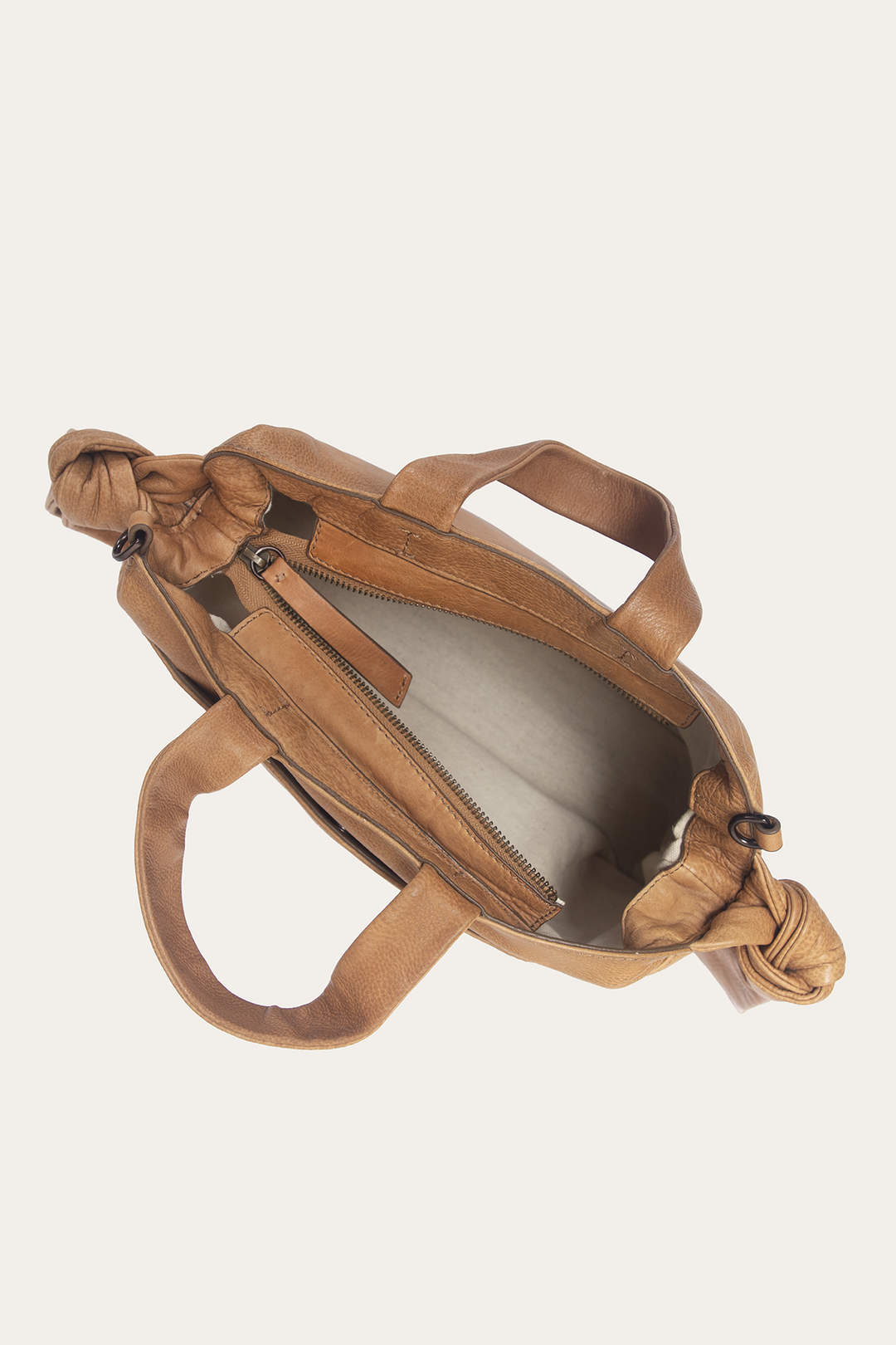 Beige Nora Knotted Satchel - Beige