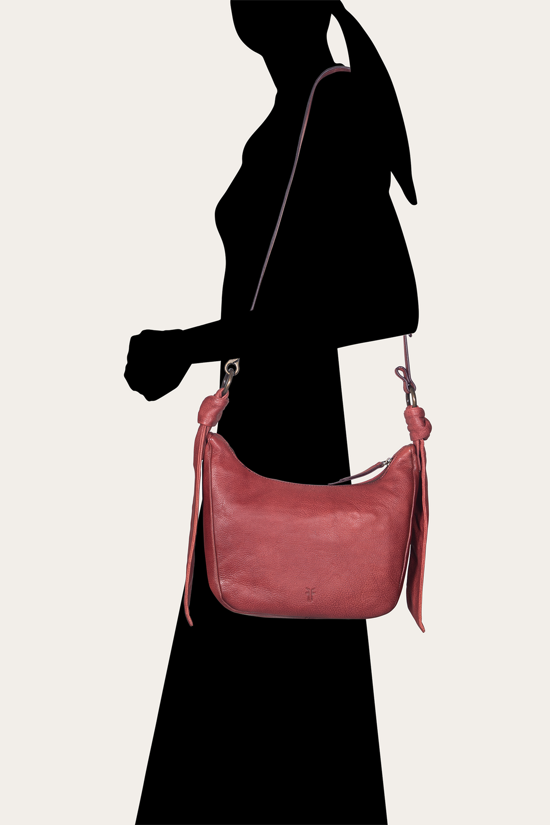 Nora Knotted Crossbody in Burgundy - Burgundy