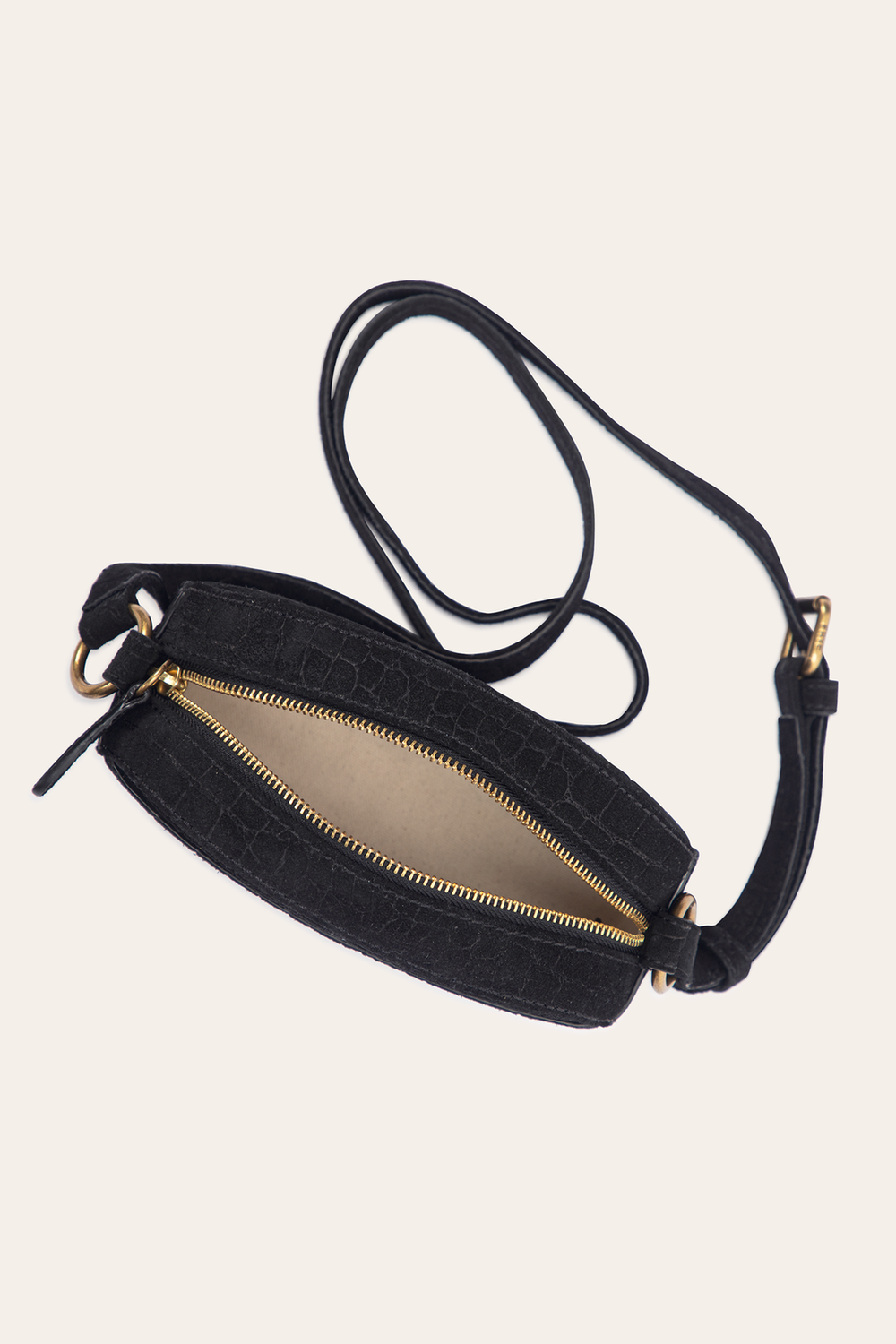 Melissa Black Sueded Croco Camera - Black