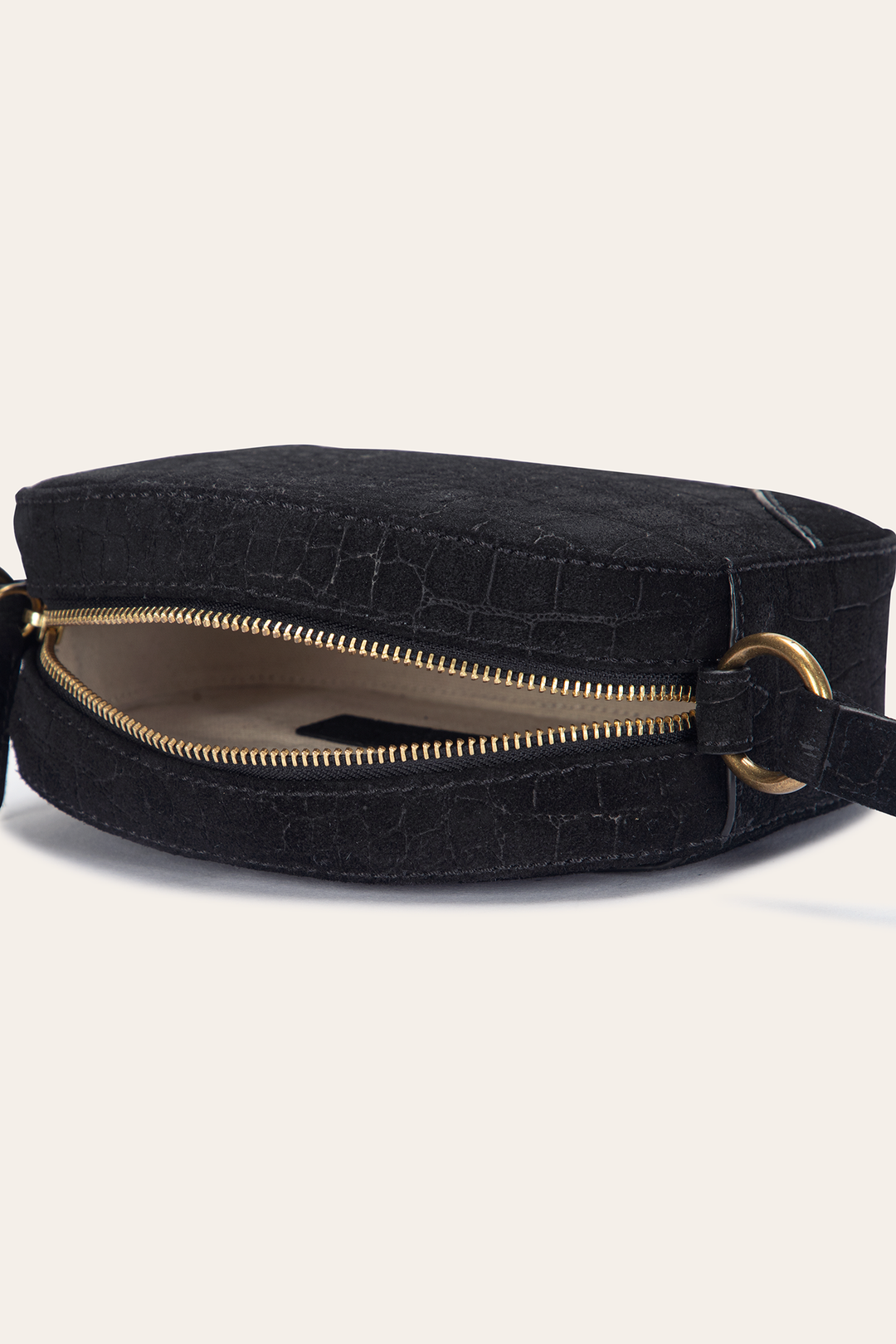 Melissa Black Sueded Croco Camera - Black