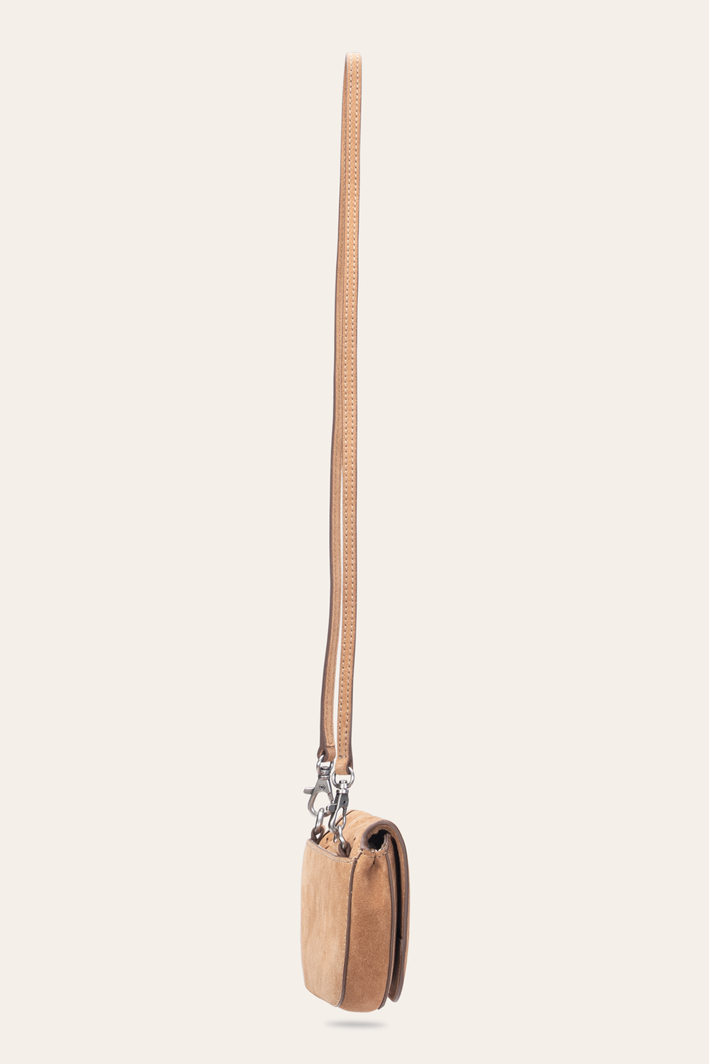 Stella Suede Wallet Crossbody in Beige - Beige