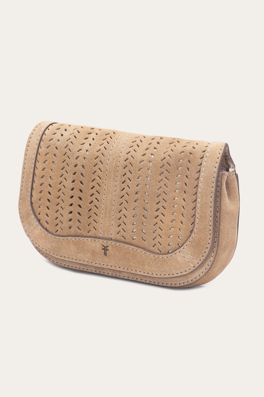 Stella Suede Wallet Crossbody in Beige - Beige