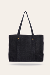Melissa Sueded Croco Shopper in Black - Black