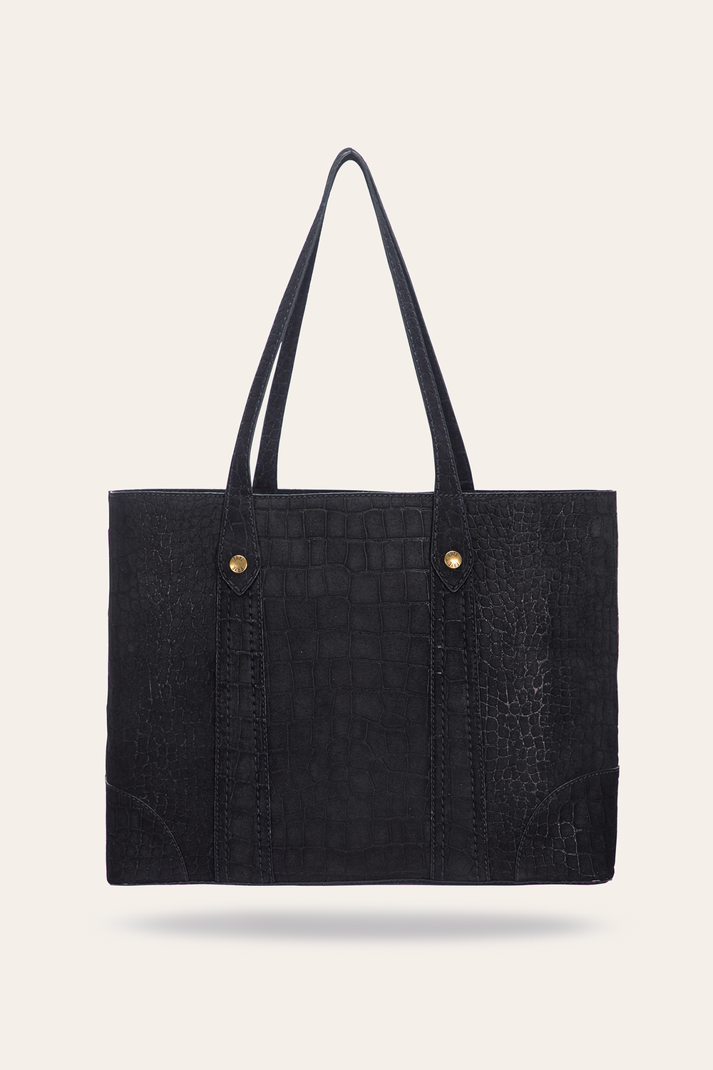 Melissa Sueded Croco Shopper in Black - Black