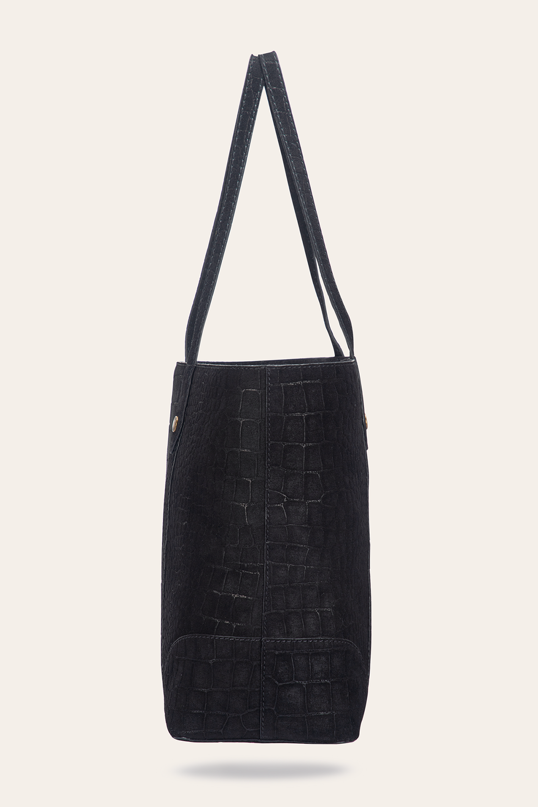 Melissa Sueded Croco Shopper in Black - Black