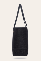 Melissa Sueded Croco Shopper in Black - Black