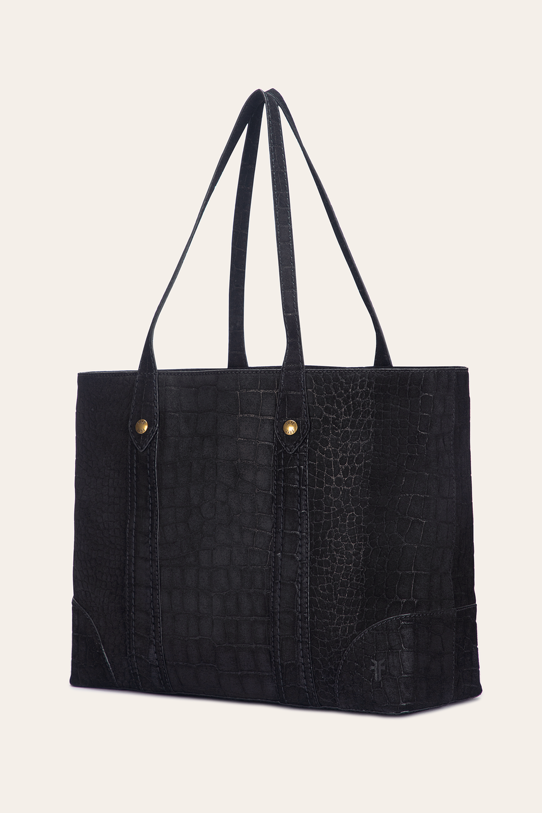 Melissa Sueded Croco Shopper in Black - Black