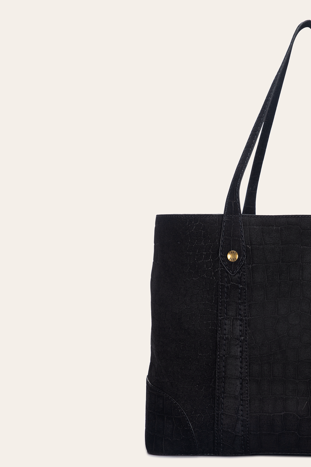 Melissa Sueded Croco Shopper in Black - Black
