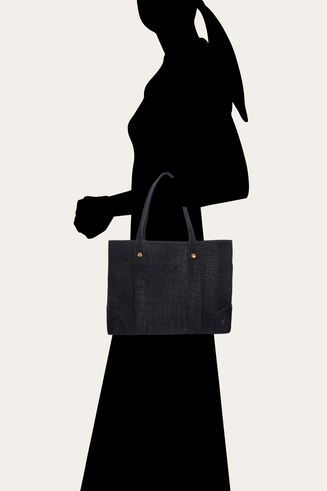Melissa Sueded Croco Shopper in Black - Black