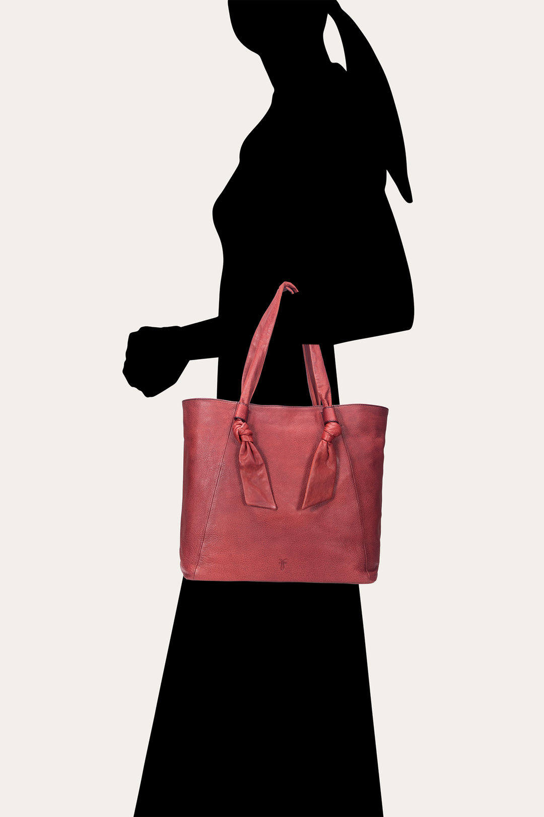 Nora Knotted Tote in Burgundy - Burgundy