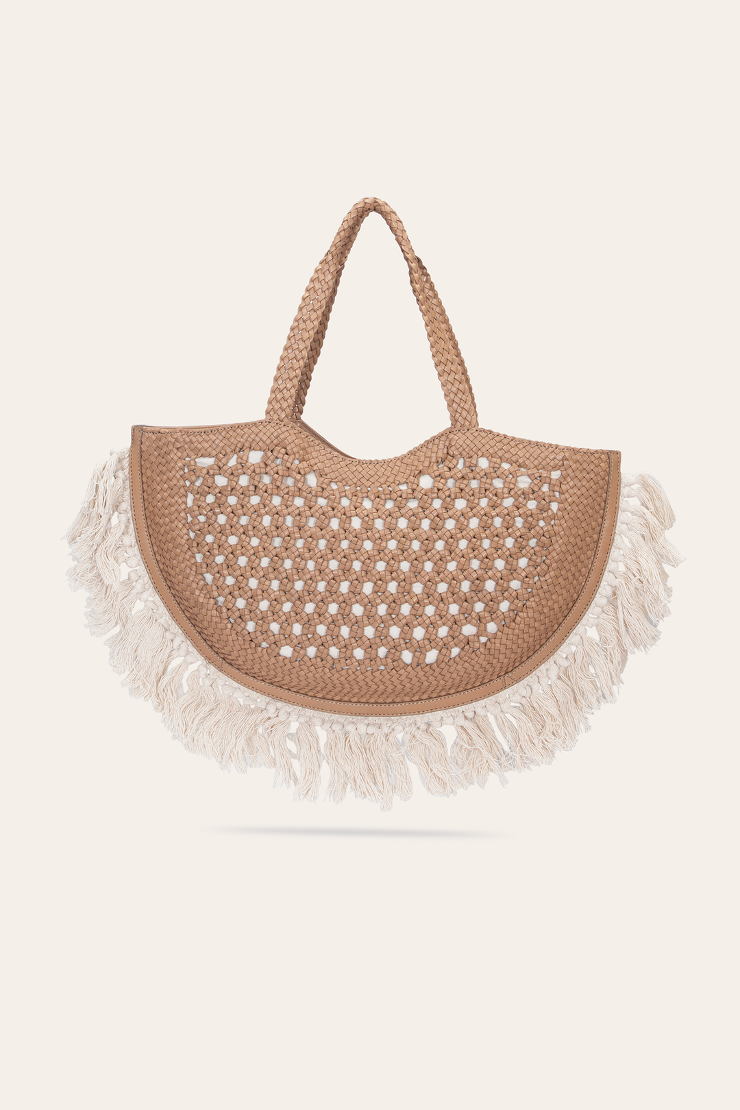 Women's Ella Tassel Tote Bag in Beige - Beige
