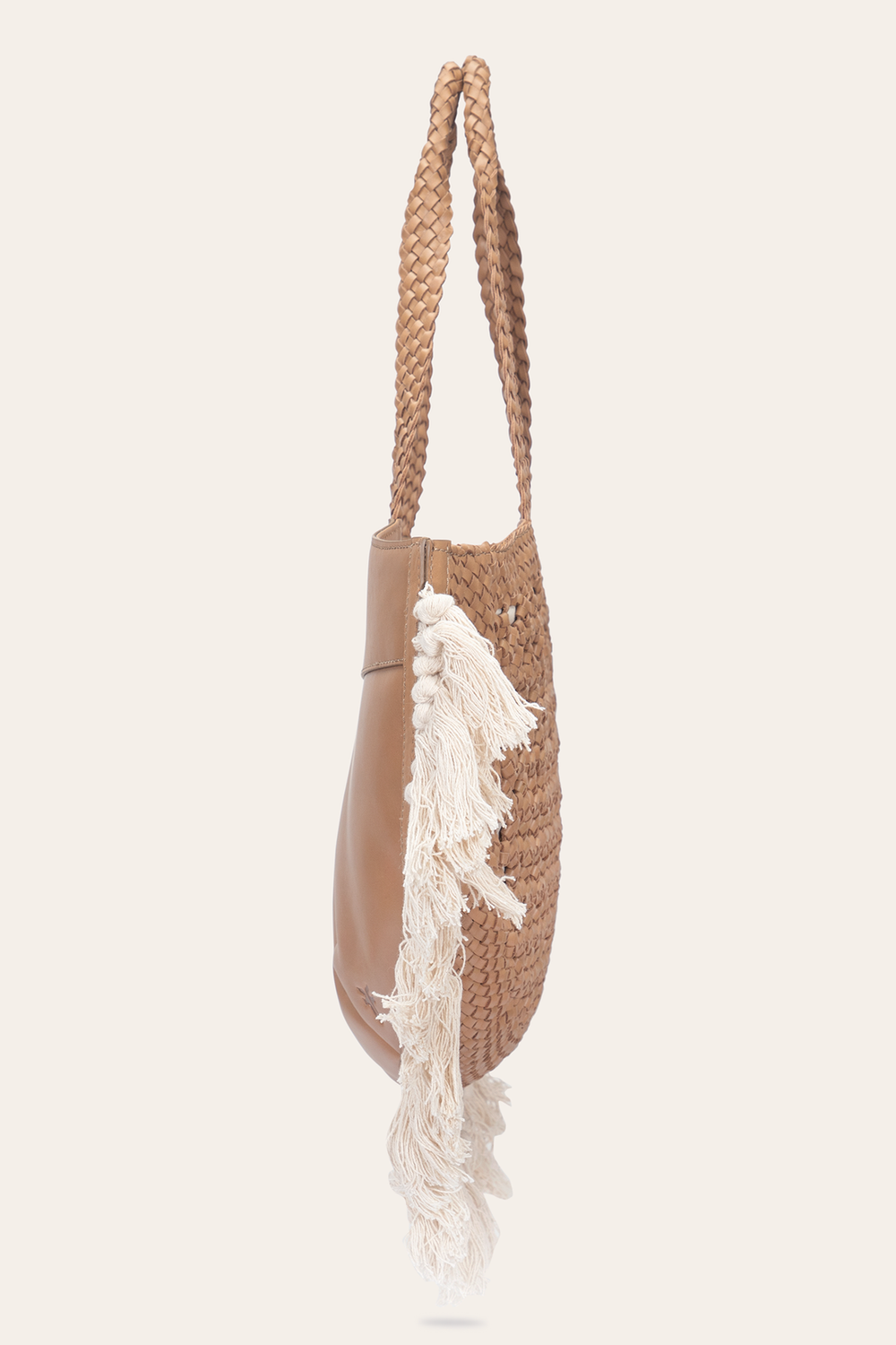 Women's Ella Tassel Tote Bag in Beige - Beige