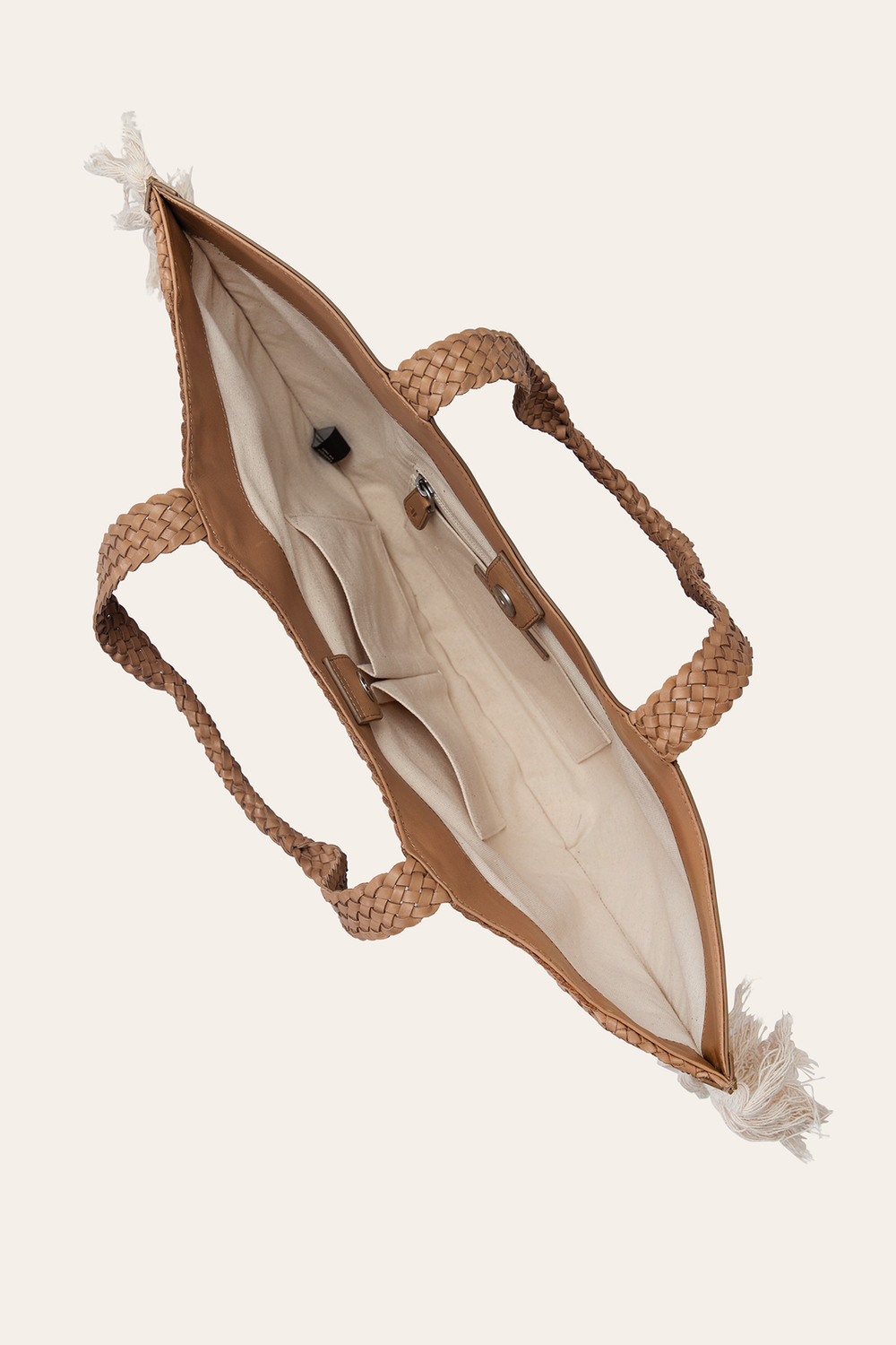 Women's Ella Tassel Tote Bag in Beige - Beige