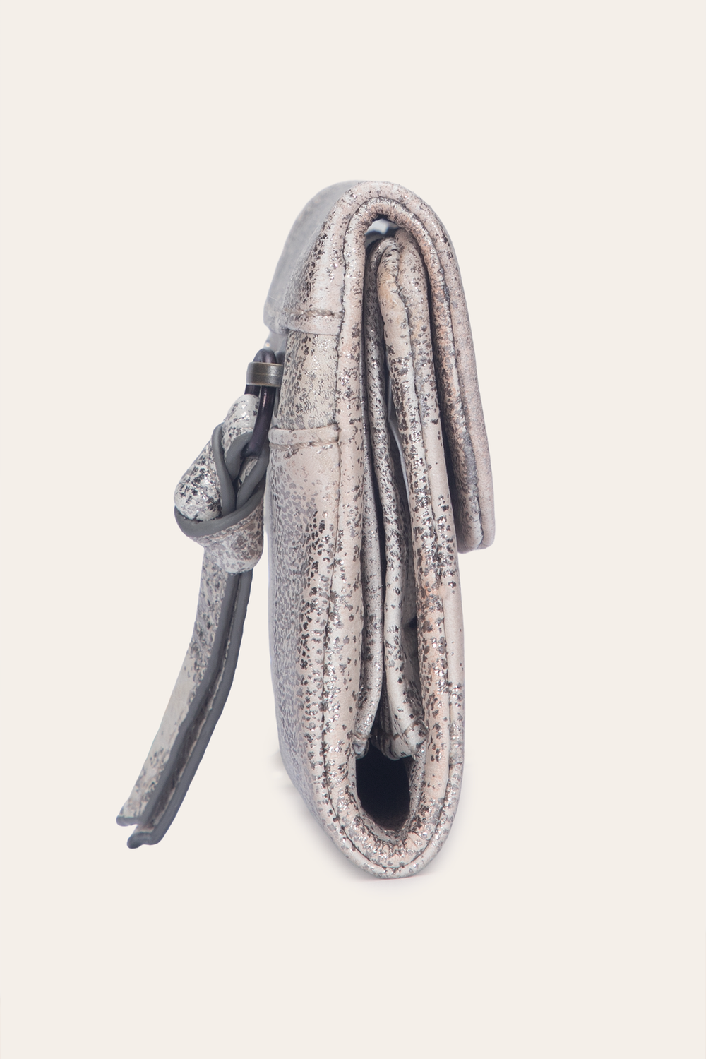 Women's Nora Knotted Small Wallet - Cream Metallic