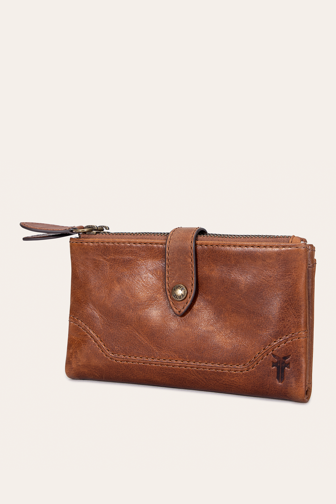 Melissa Cognac Double Zip Wallet - Cognac