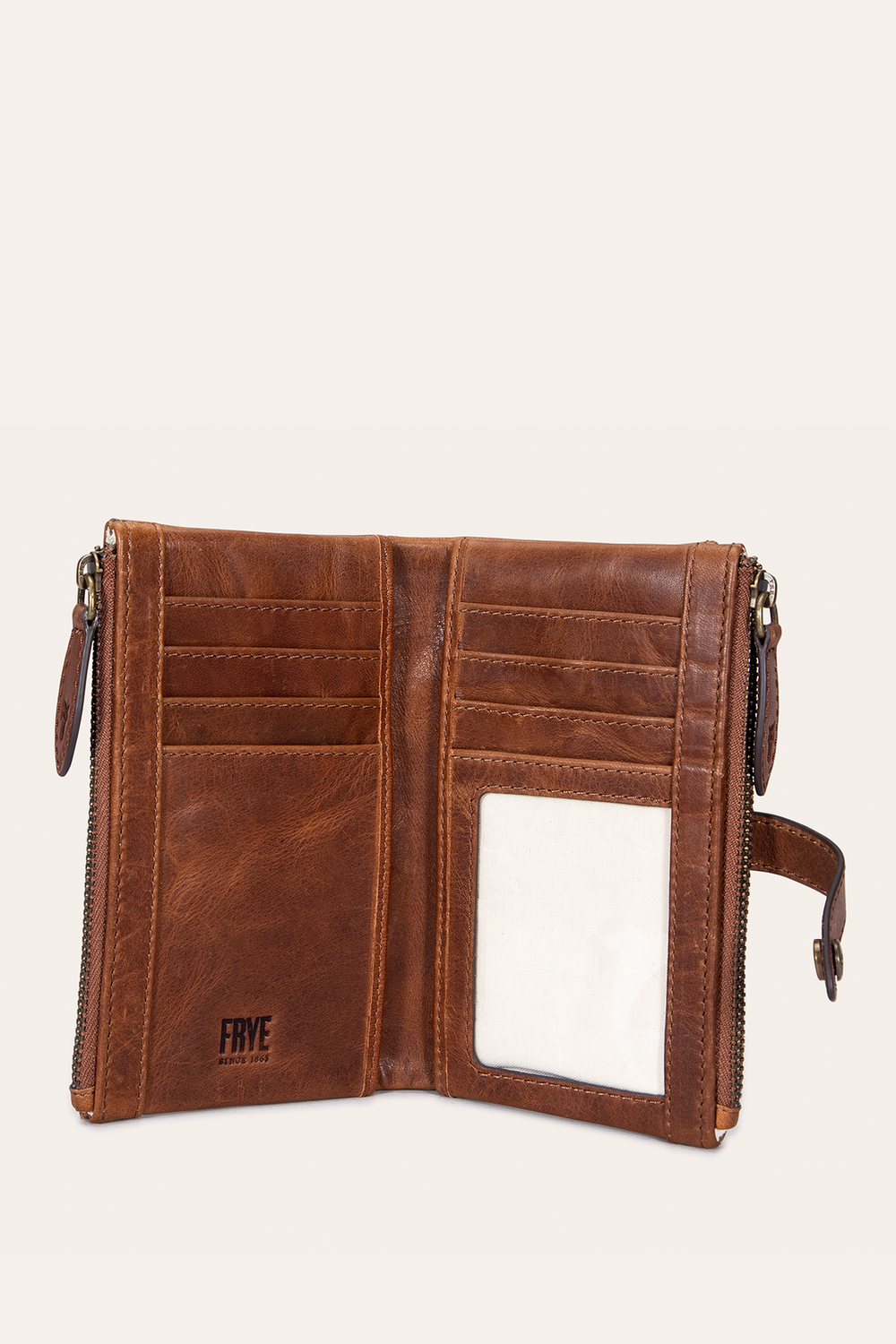 Melissa Cognac Double Zip Wallet - Cognac