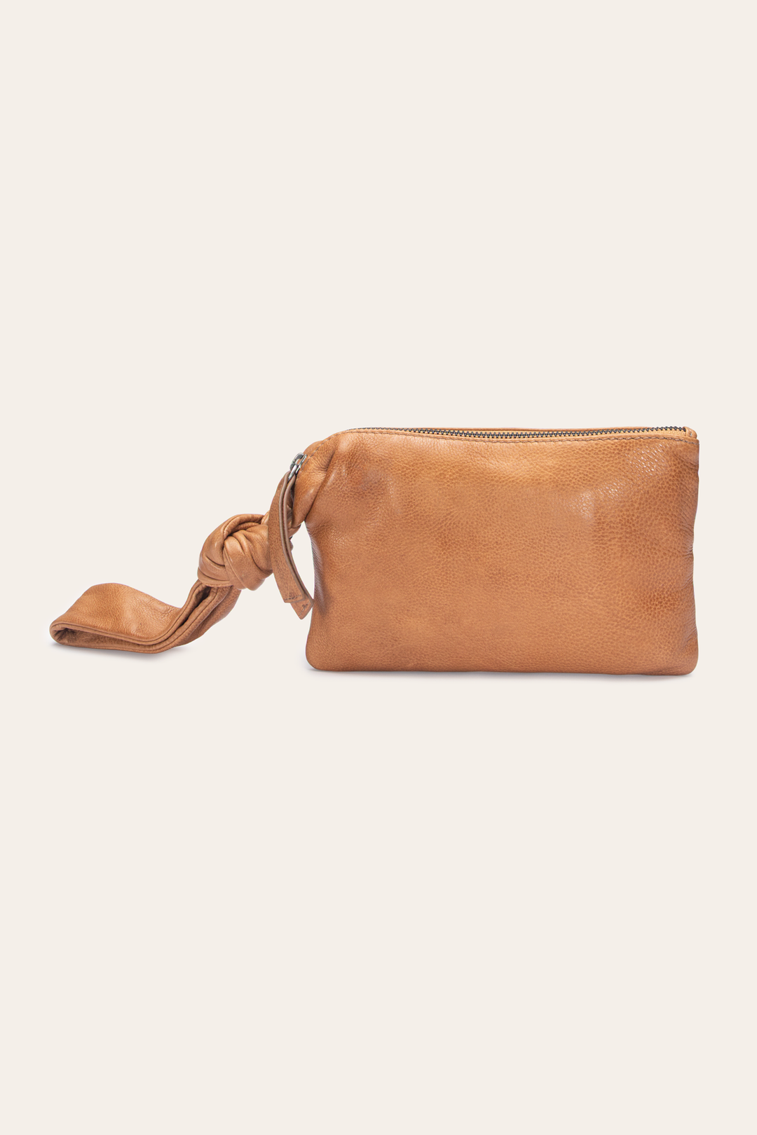 Nora Beige Knotted Wristlet - Beige